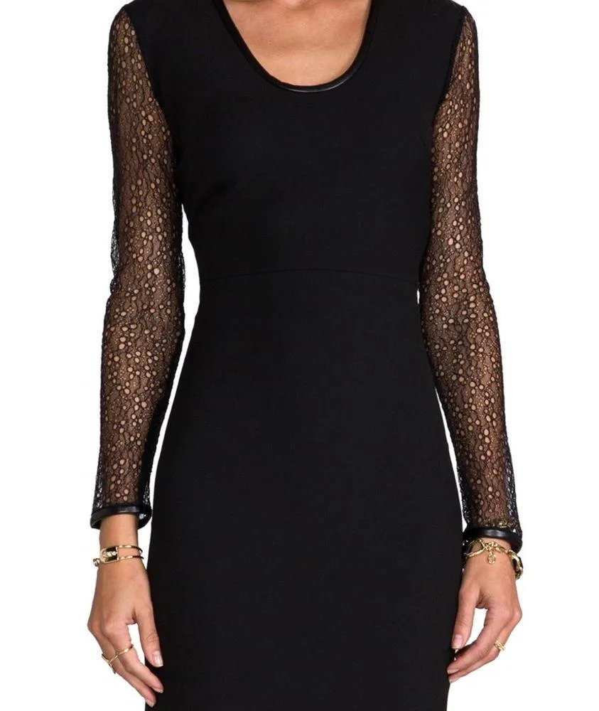 Robert Rodriguez lace inset long sleeve dress - Image 5