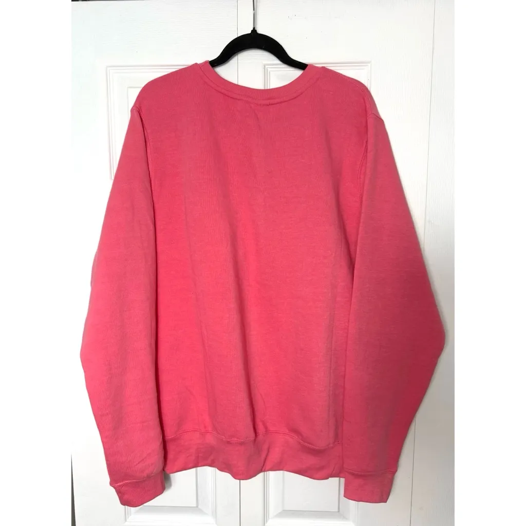 Pacific & Co Rose Pink Hamptons Embroidered Crewneck Long Sleeve Sweatshirt L Size L - Image 5
