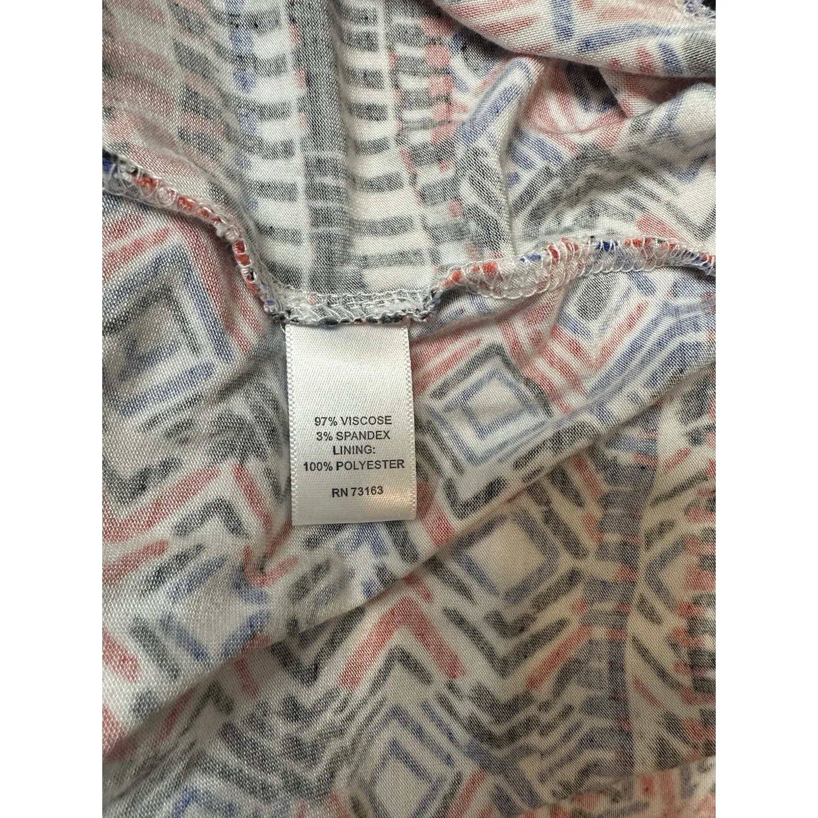 Spense Sleeveless Geometric Print Knit Dress L | Red Blue Black Summer Casual Size L - Image 5