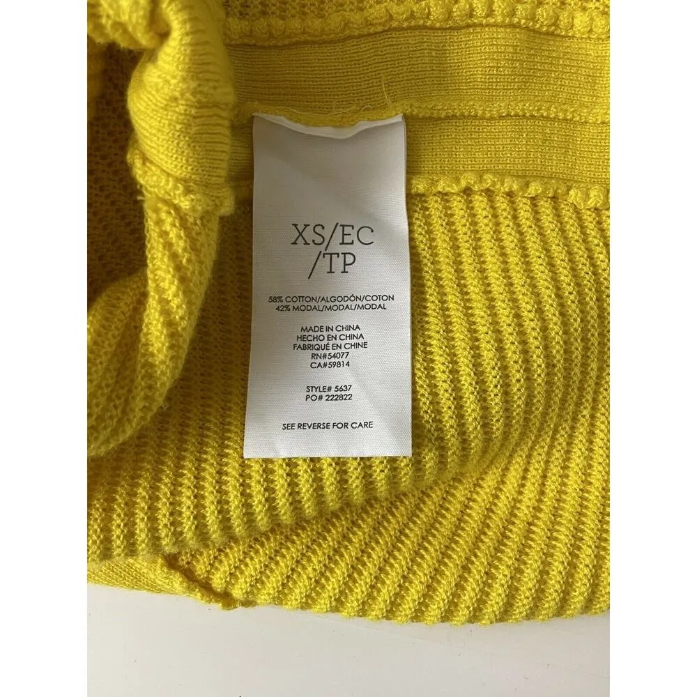 Cabi Sunny Sweater Size XS Yellow Cardigan Style 5637 Cropped Boxy Fit V Neck - Image 9