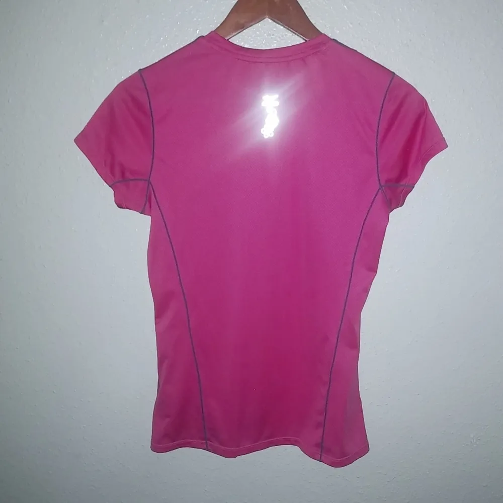 Mizuno Japan M Ladies Golf Athletic Top Reflective Pink Purple - Image 5