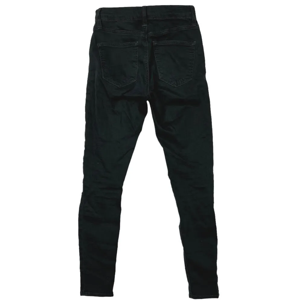 Topshop Moto Leigh Women's Black Distressed Ripped Skinny Denim Jeans Pants 24 - Image 2