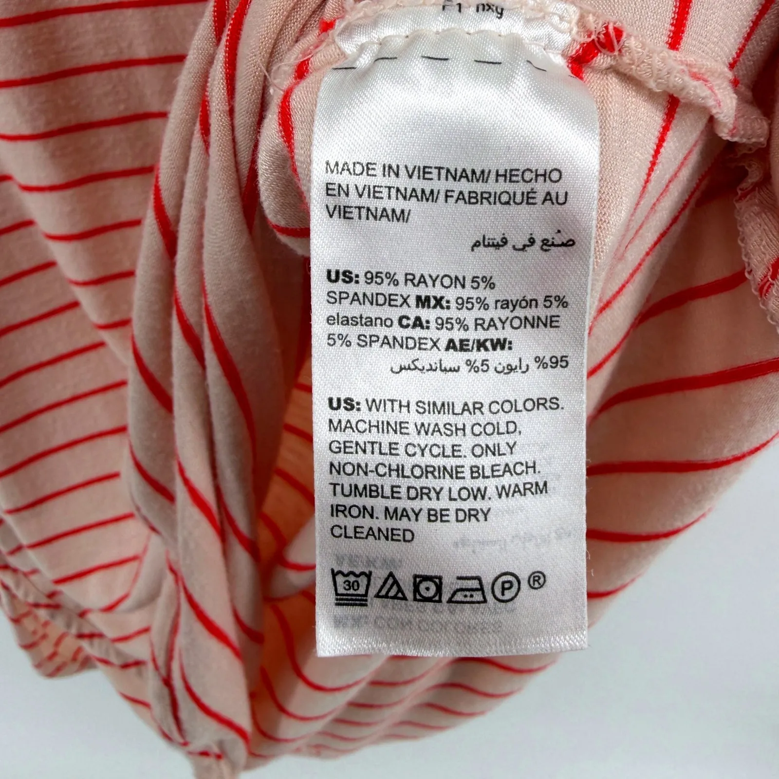 Soma Essential Tee Women's Pink Red Stripe Dolman Sleeve Hi Low Top Large Cozy - Image 5