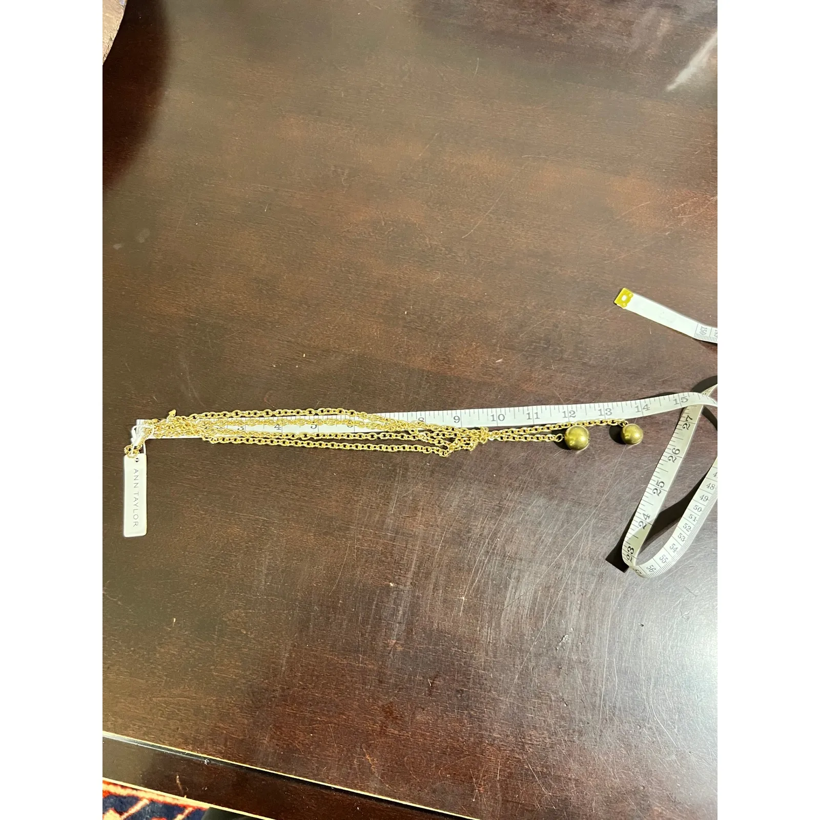 Ann Taylor Gold Tone Chain Necklace with Ball Charm Pendant Fashion Jewelry - Image 7