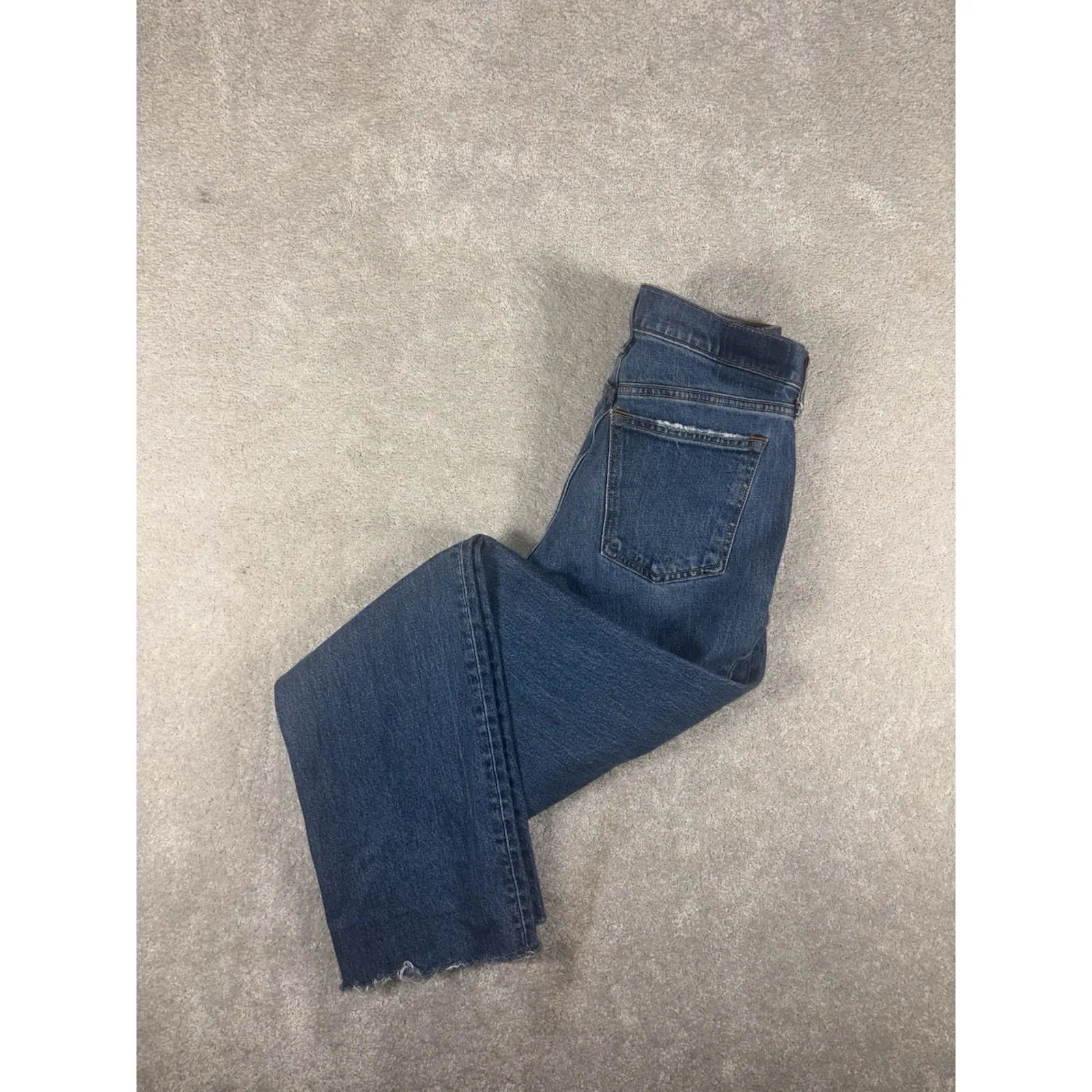 Abercrombie & Fitch The 90's Straight Mid Rise‎ Jean Women's 28/6 Raw Hem - Image 2