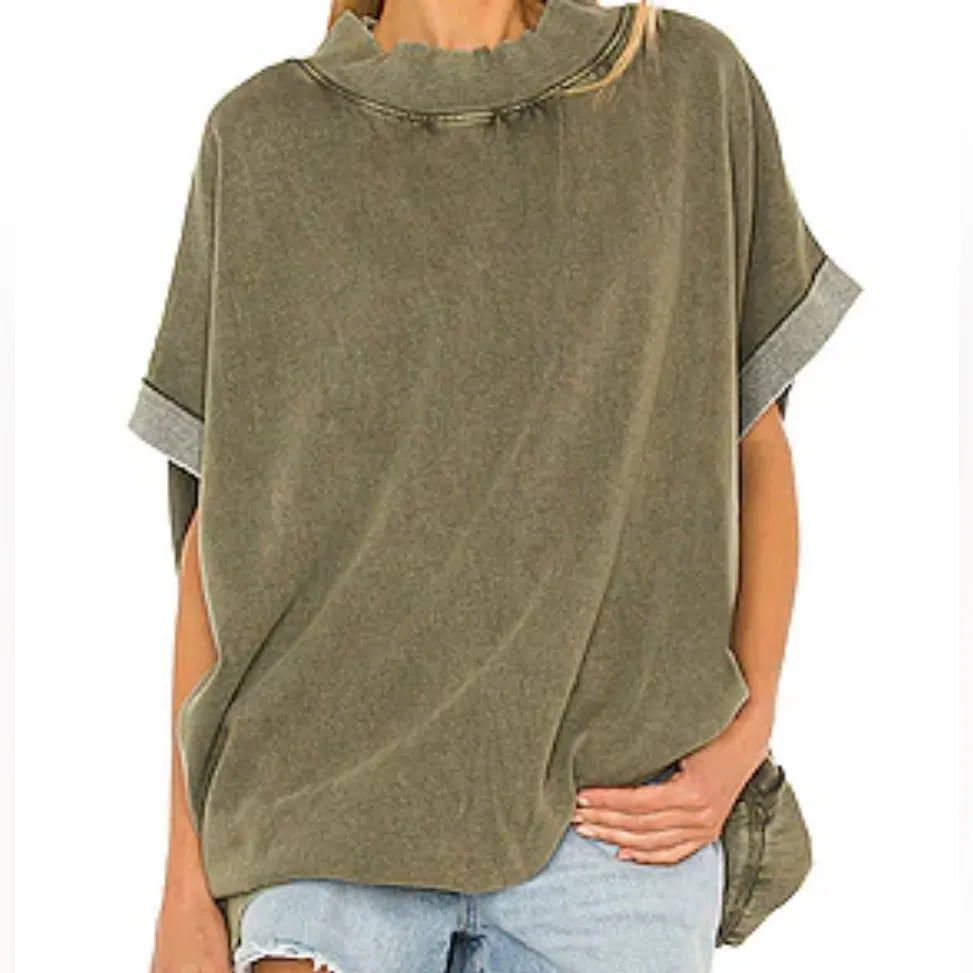 Free People Grove Pullover Green Size Med Oversized !!CHECK Measurements!! - Image 3