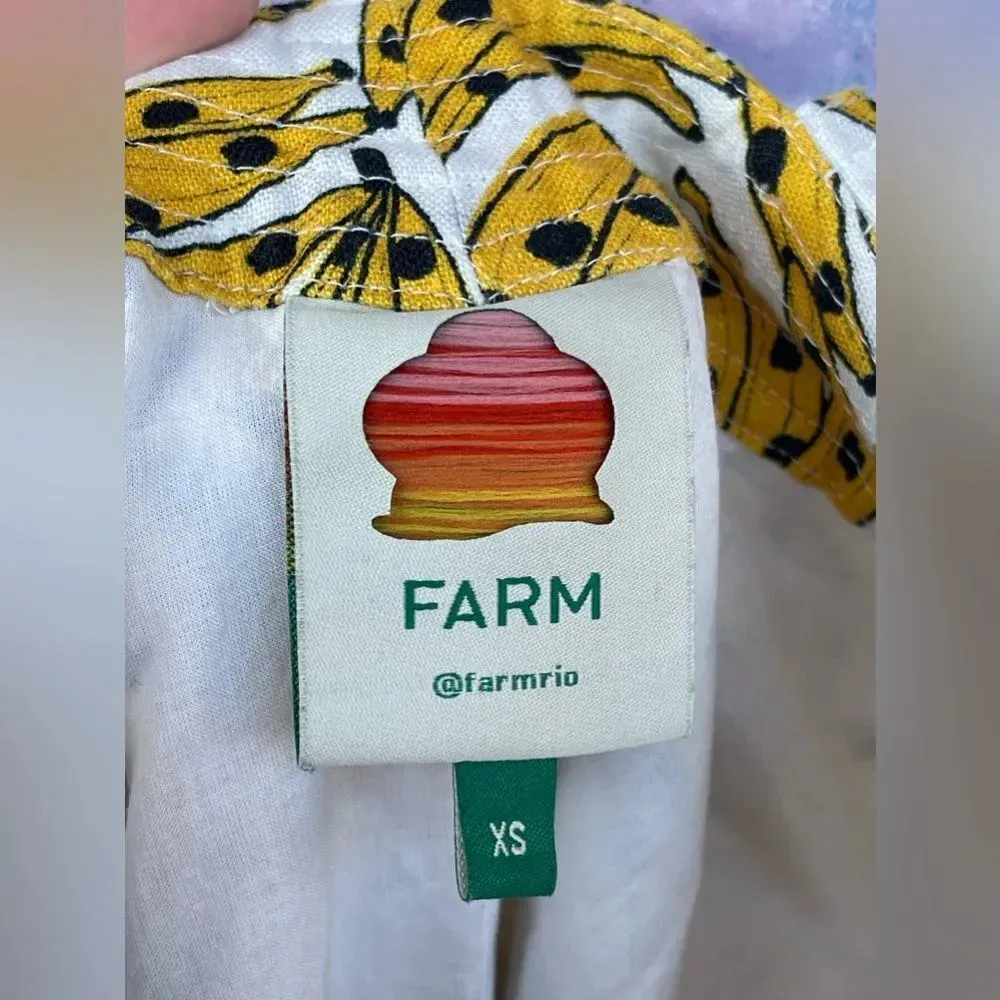 FARM RIO Spotted Bananas Cross-Back Mini Dress XS - Image 10