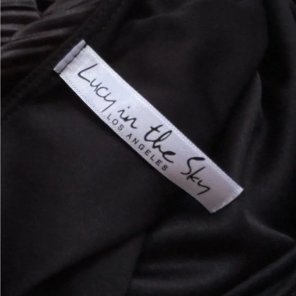 Lucy in the Sky Black Ruched One Shoulder Long Sleeve Bodycon Mini Dress Large - Image 4