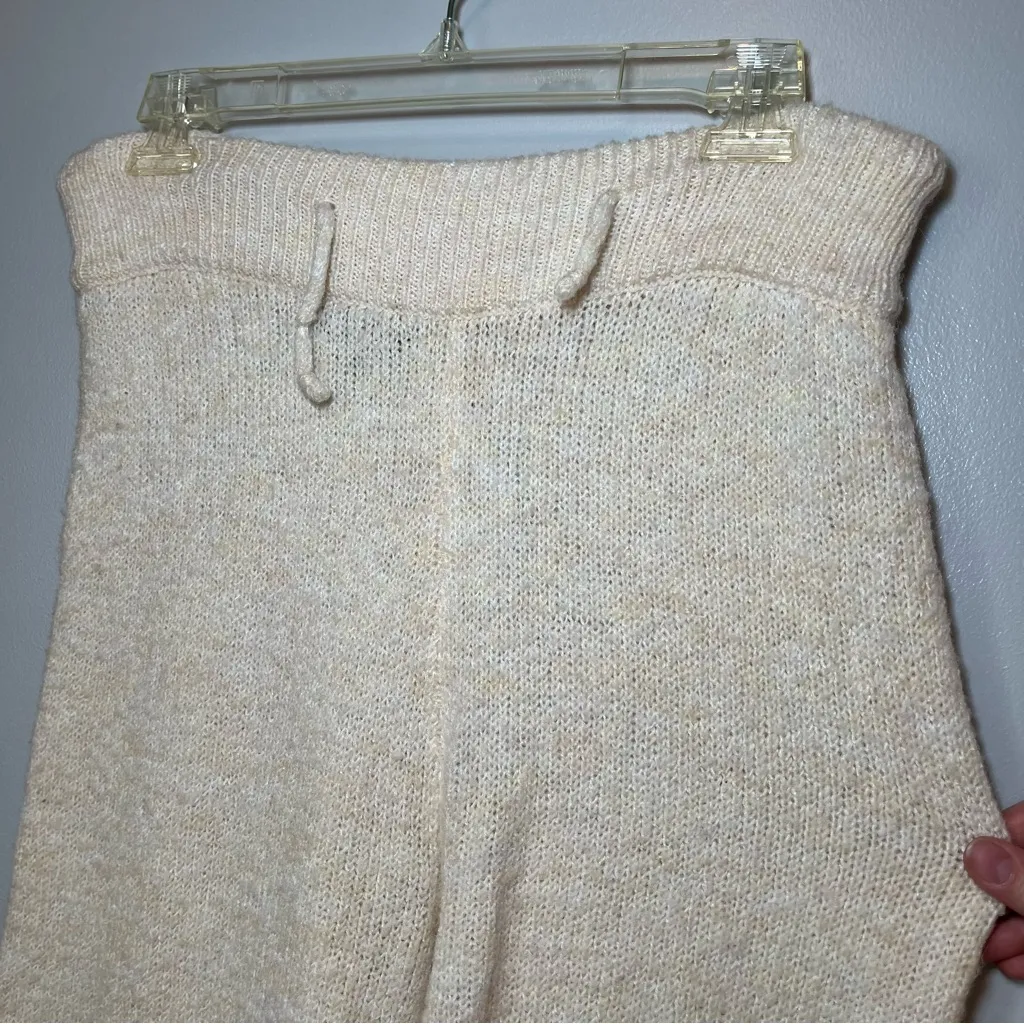 Anthropologie Current Air casual knit oatmeal lounge wide leg pants size small - Image 6