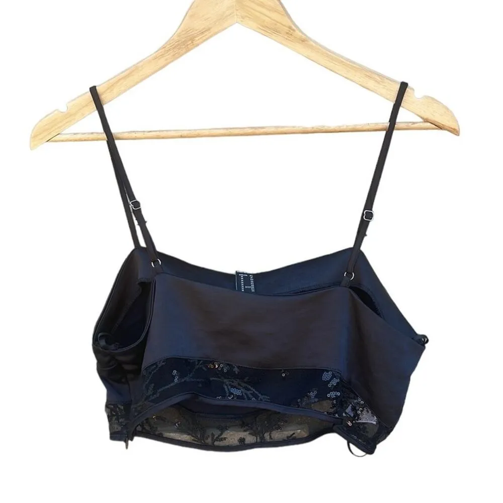 Forever 21 black crop camisole size medium NEW - Image 2