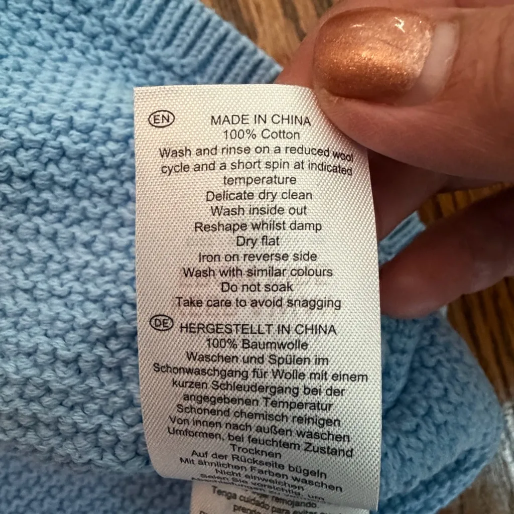 Hobbs London Camilla Cable Knit Cotton Sweater – Mascari Blue - Small - Image 8