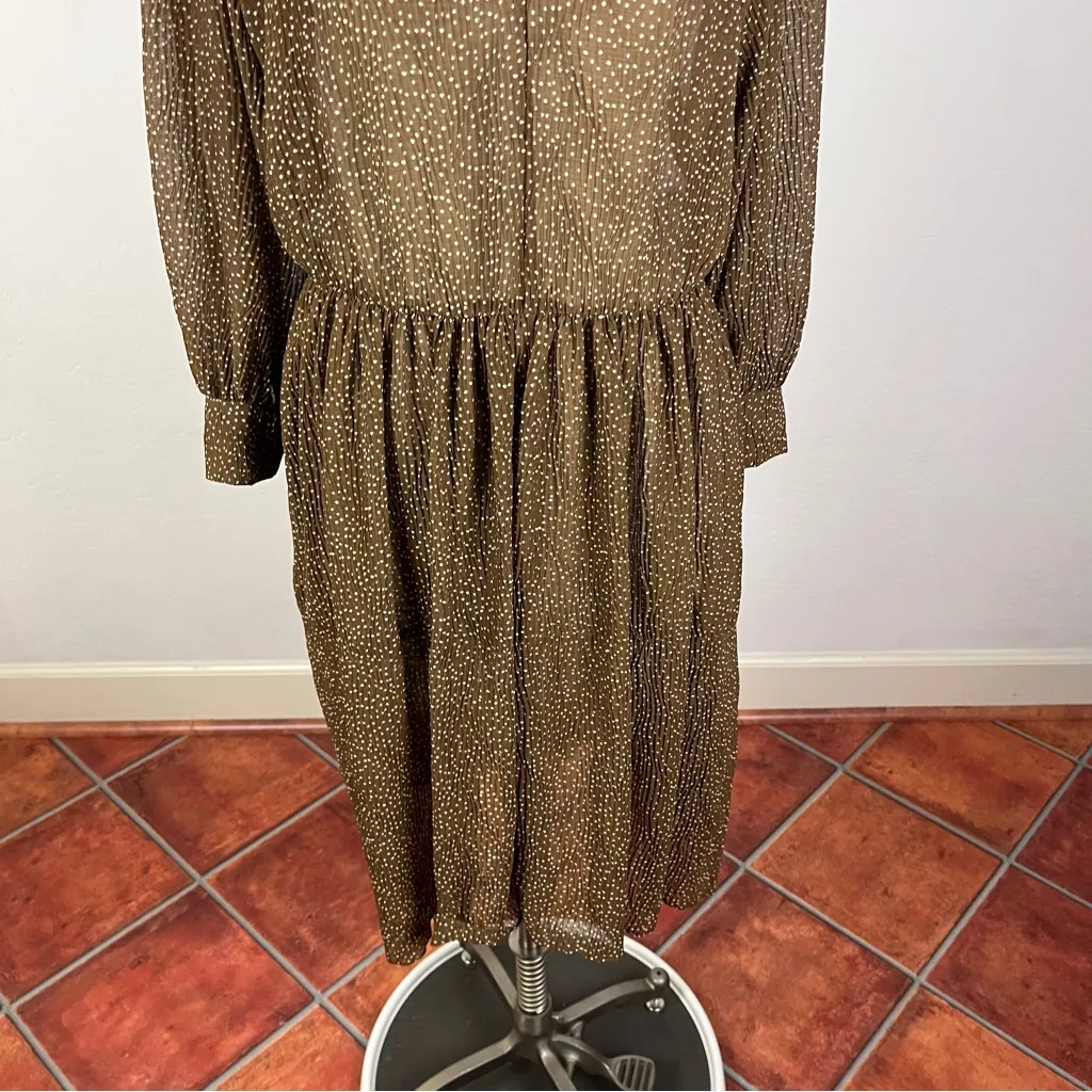 Vince Starry Dot Shirred Long Sleeve Dress - Image 5