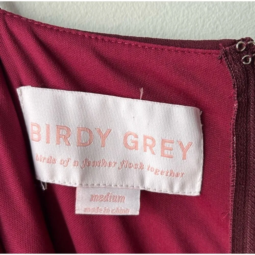 Birdy Grey Kaia Burgundy Chiffon Bridesmaid Dress Sz M - Image 6