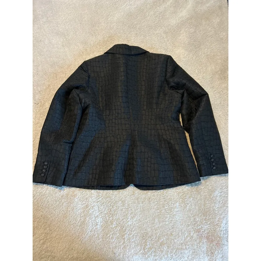 Chicos Blazer 1 Medium Black White Textured Cameo Silk Blend Lot of 2 - Image 4