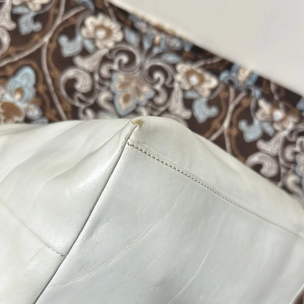 Dooney & Bourke White and Brown Satchel with Leather Accents - Image 6