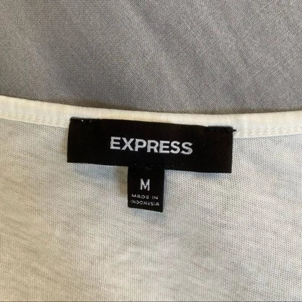Express Gold Sequin White Tank Top - Image 9