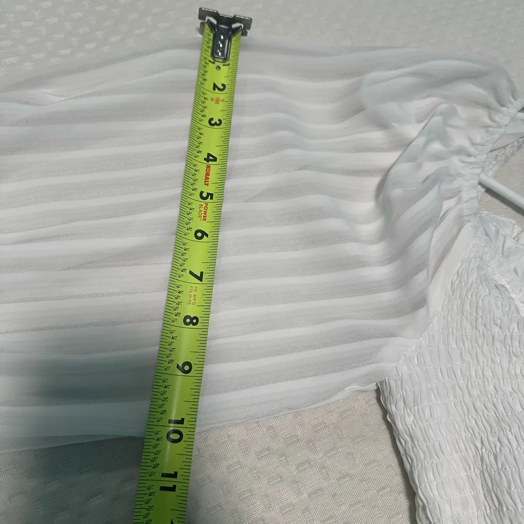 French Kiss White Ruched Blouse - Image 9