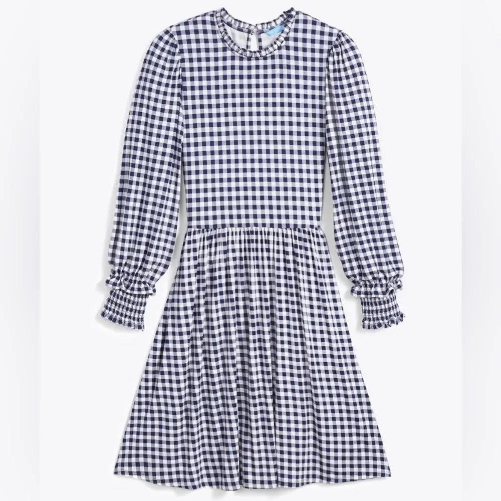 Draper James Kitty Dress Gingham Blue Long Sleeve A-line S Preppy Cottagecore - Image 15