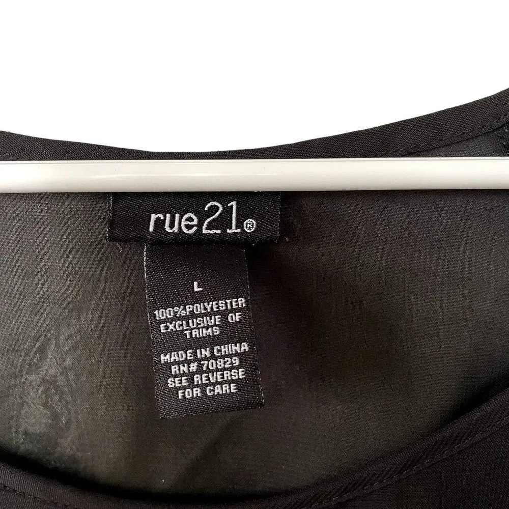 Rue 21 sheer black 3/4 sleeve top classic casual comfortable style delicate - Image 4