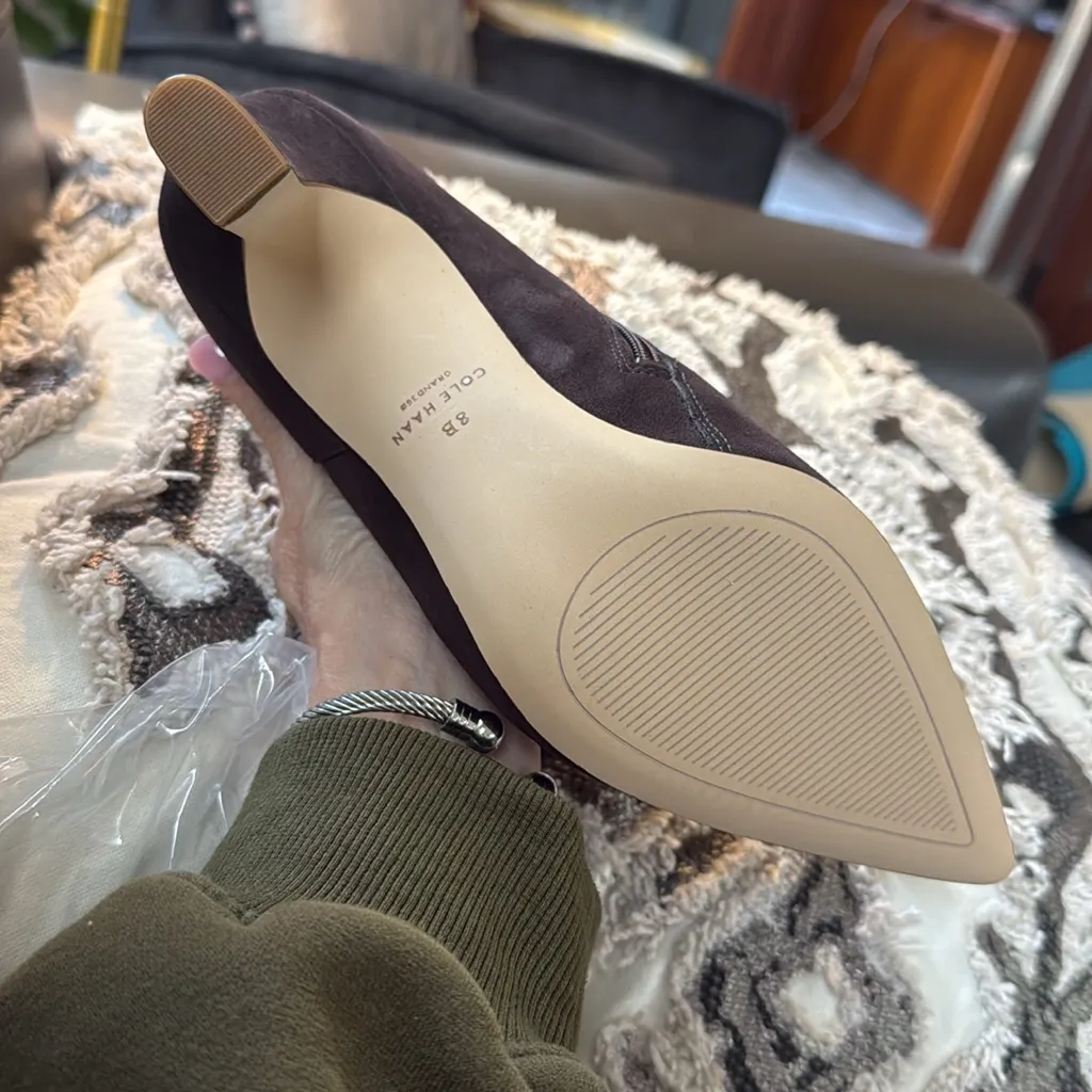New! Cole Haan Vestry Pointed Toe Booties‎ in Dark Chocolate Suede Sz 8 $150 - Image 5