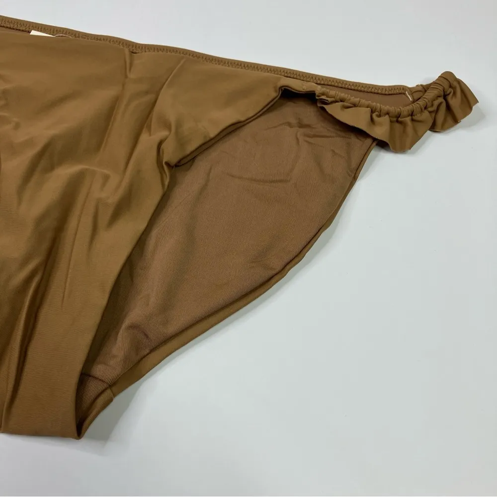 Aerie | Tan Neutral Ruffle Bikini Bottoms Full Coverage NWT Womens M - Image 2
