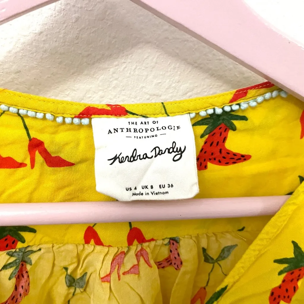 Anthropologie Kendra Dandy Strawberry High Heel Boots Yellow Blouse 4 OB1271581 - Image 3