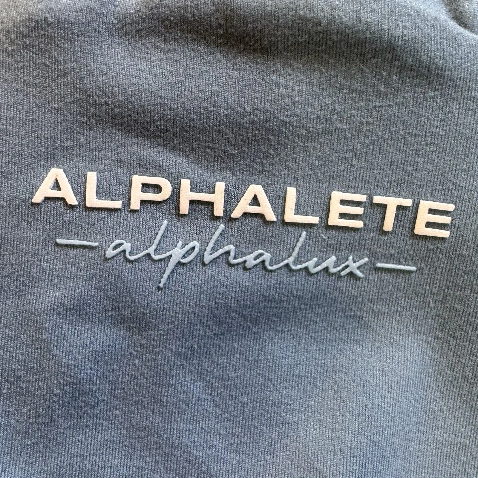 Alphalete Alphalux Sports Bra XS Blue Padded Racerback High Neck Gym Workout - Image 3