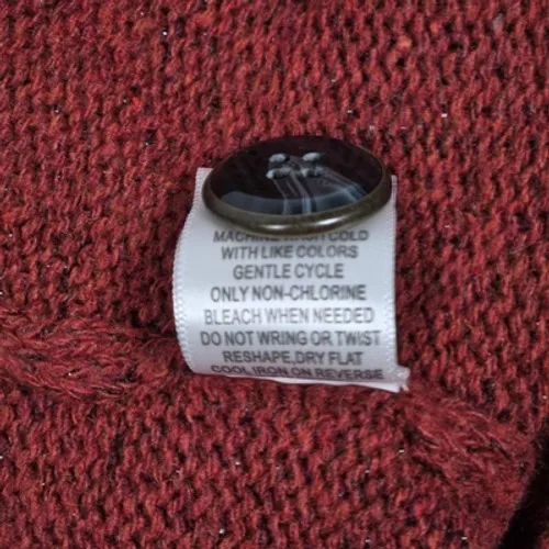 Fortune & Ivy Raiden Tab Metallic Button Detail Open Front Cardigan Rust M NIB - Image 5