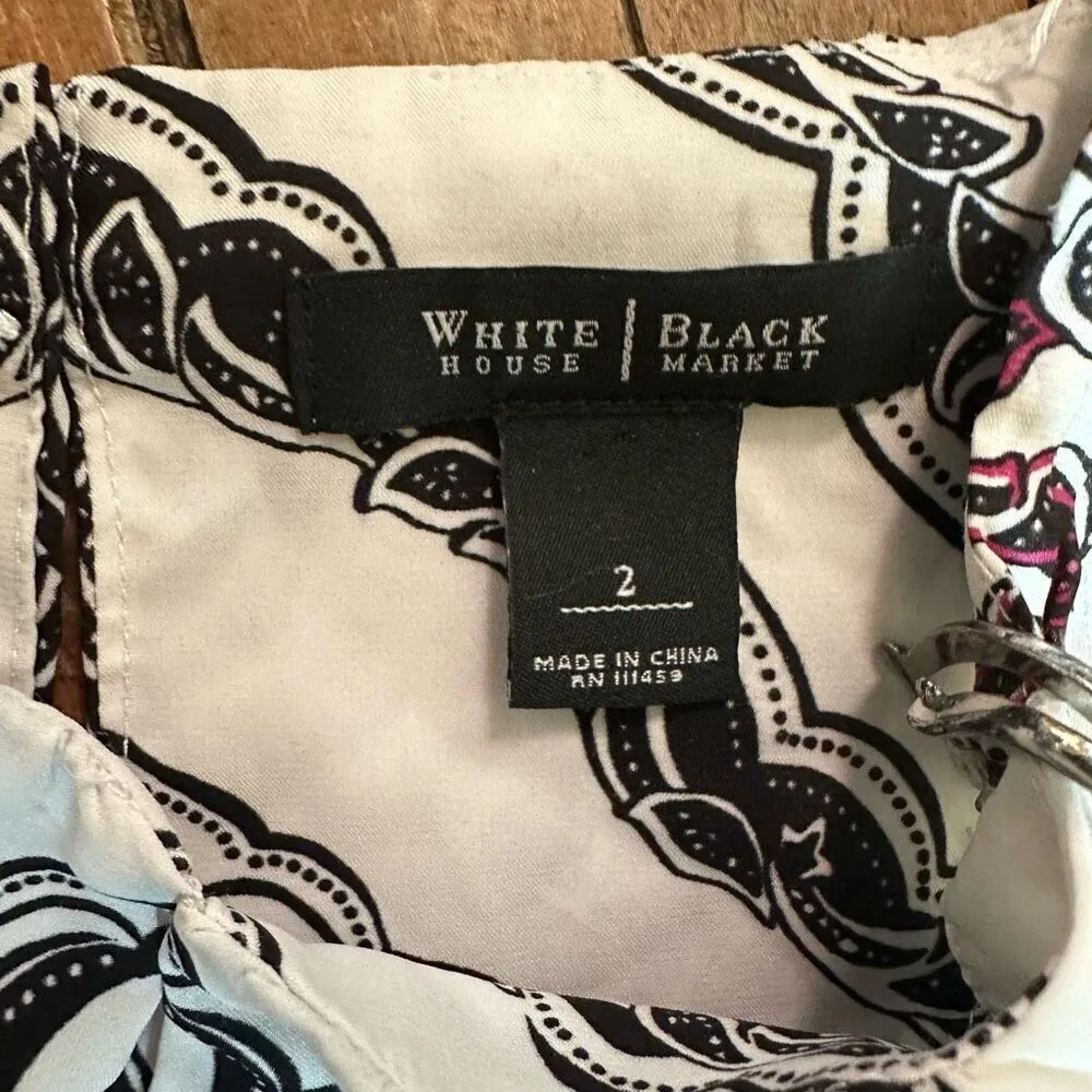 White House Black Market business casual artsy 2 blouse - Image 2