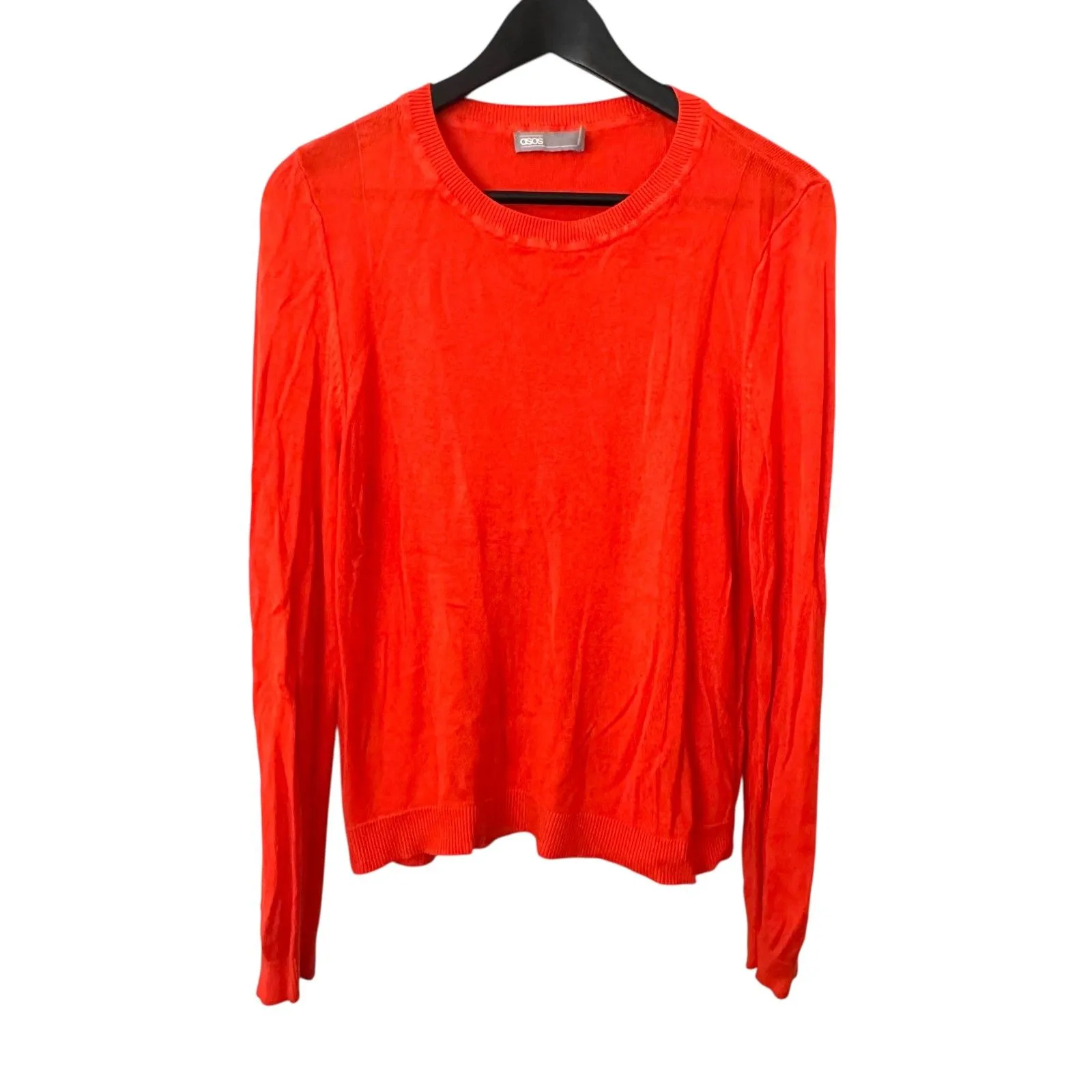 ASOS Lightweight Crewneck Sweater Orange Sz 12 - Image 2