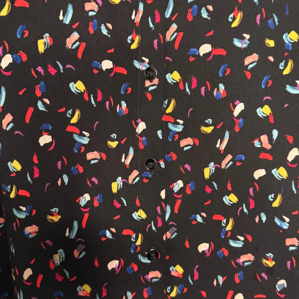 CABI COLORFUL LONG SLEEVE BUTTON UP TOP SZ L - Image 5