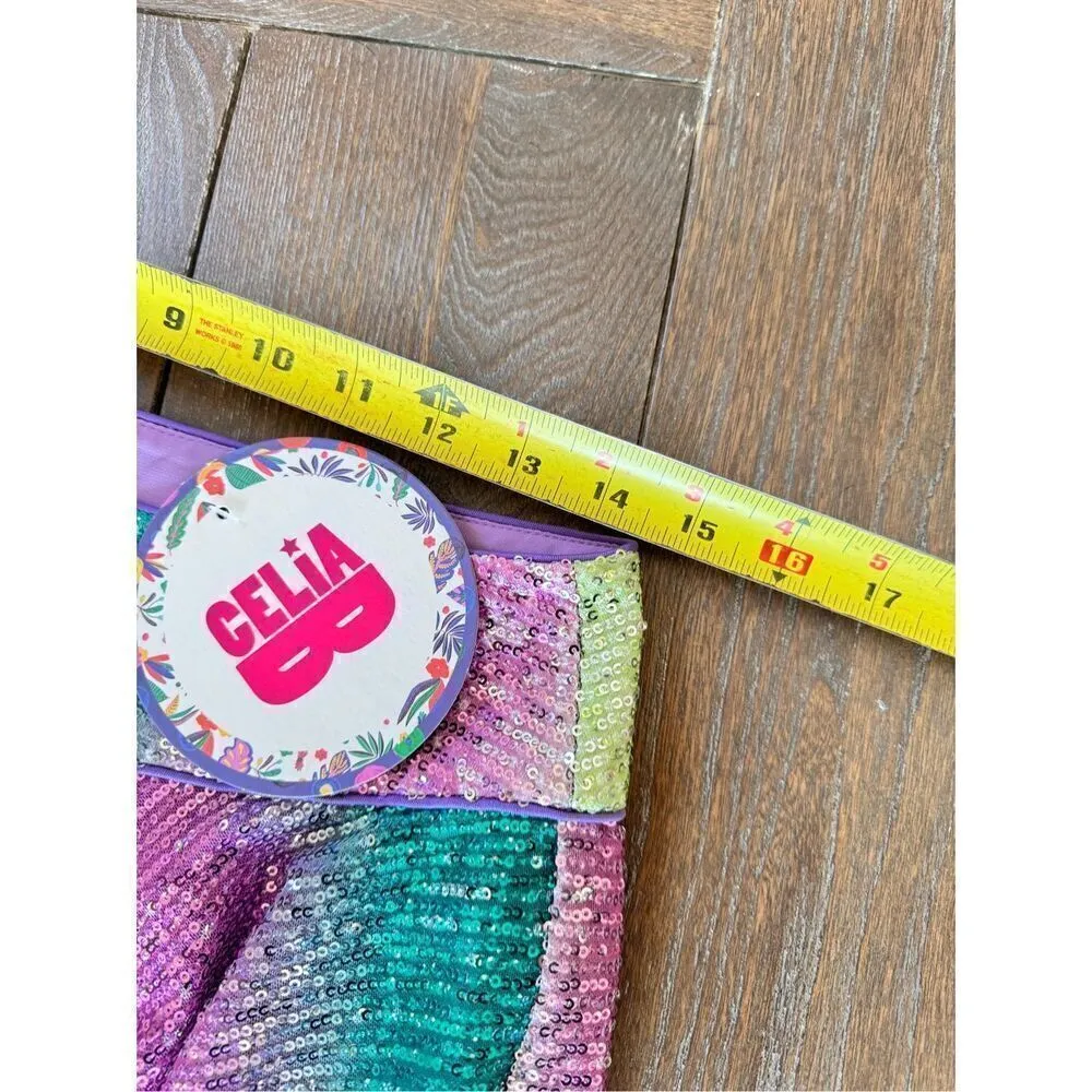 NWT CELIA B Almandine Midi Skirt in Sequins Size Large Pink - Image 4