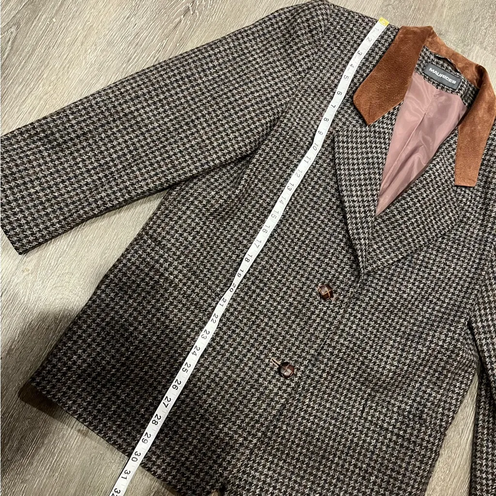 Maurices Houndstooth Suede Accents Long Sleeve Blazer Women’s Size Large - Image 4