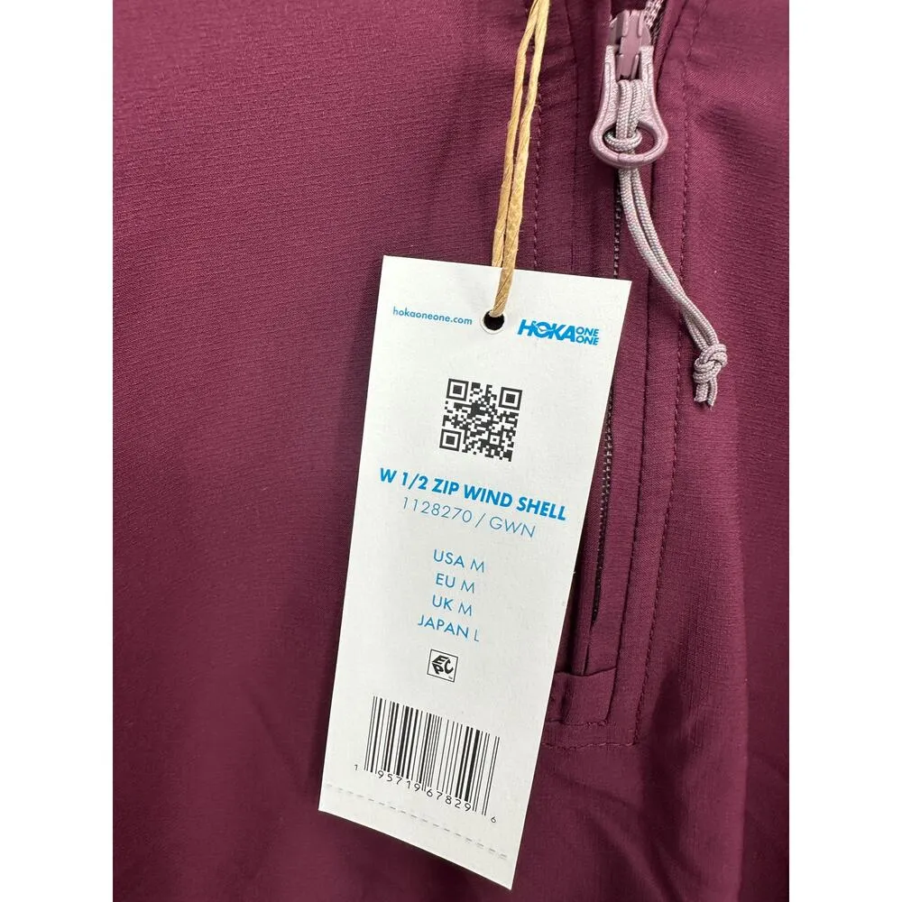 Hoka  Womens 1/2 Zip Wind Shell Pullover Size Medium NWT Purple Running Training - Image 9