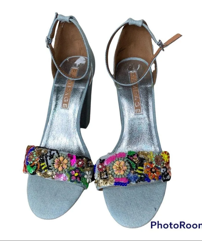 Rampage Denim Heels size 9 - Image 4