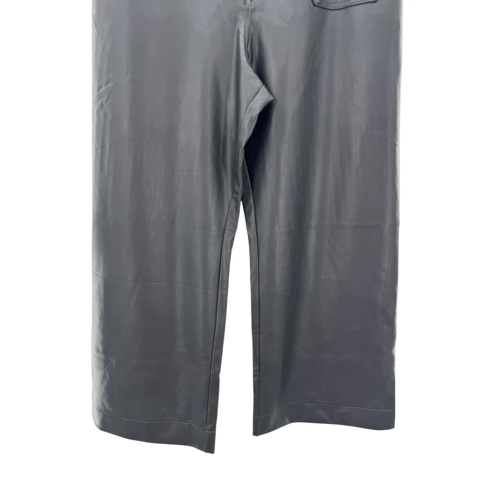 Maeve The Colette Faux Leather Wide Leg Crop Pants Black 32 High Rise‎ Modern - Image 3