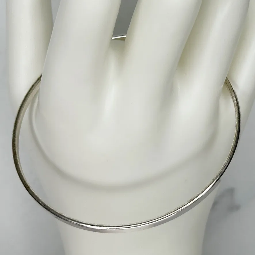 Skinny Silver Tone Minimalist Bangle Bracelet Stacking ✨ - Image 6