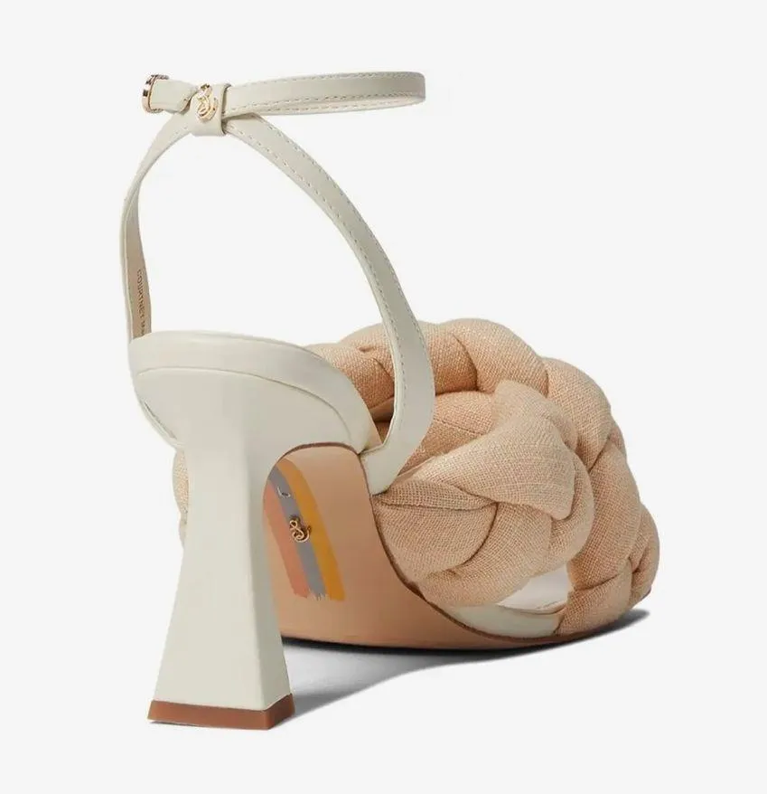 Sam Edelman Courtney Braided Cream Heel Sandal - Image 3