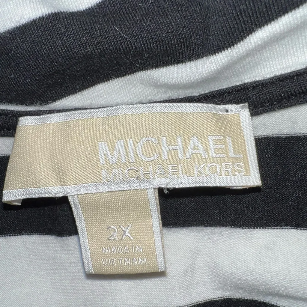 Michael Michael Kors Black and White Striped Mini Dress Size 2X - Image 7