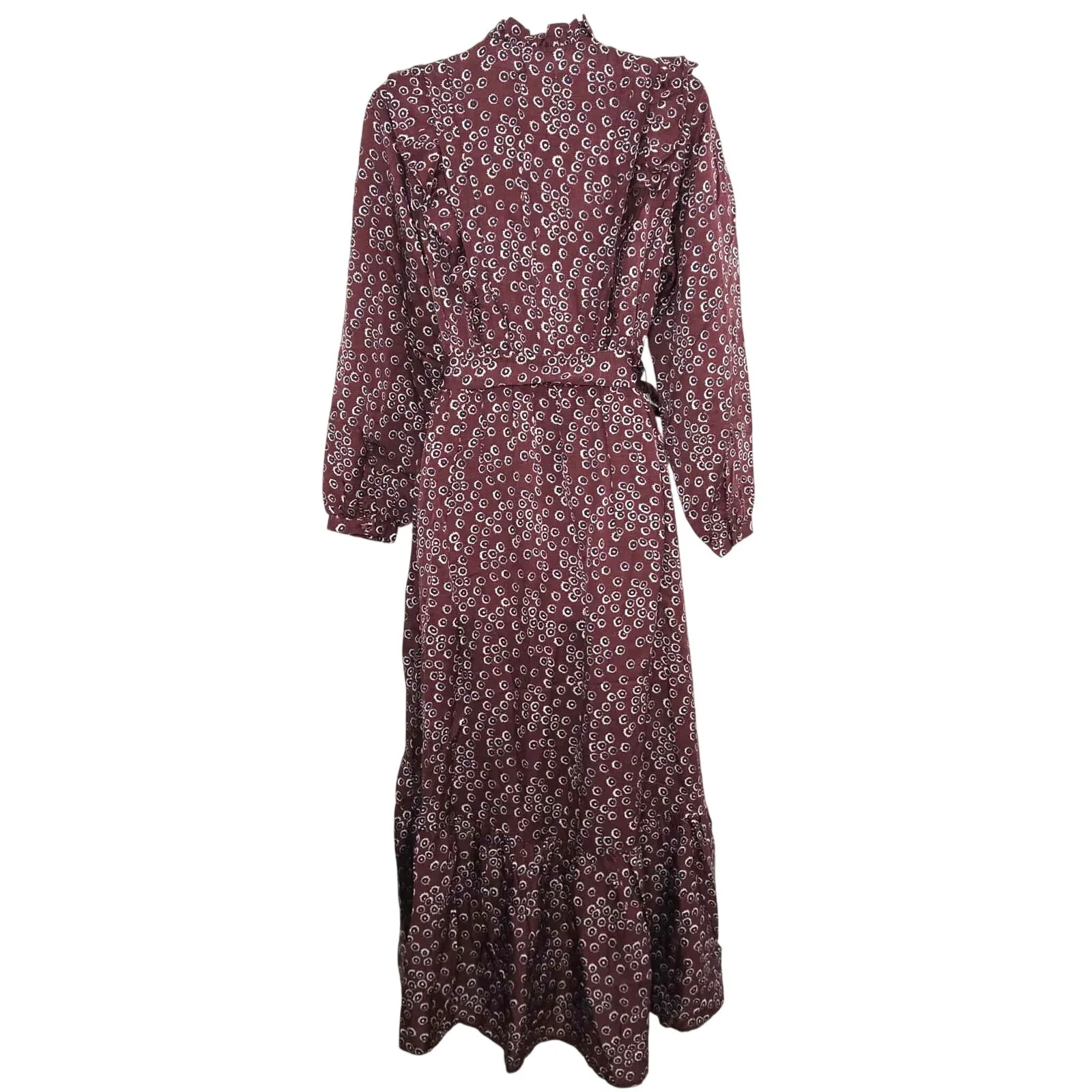 Outerknown Organic Cotton Stardust Long Sleeve Midi Dress Size S NWT Belted - Image 4