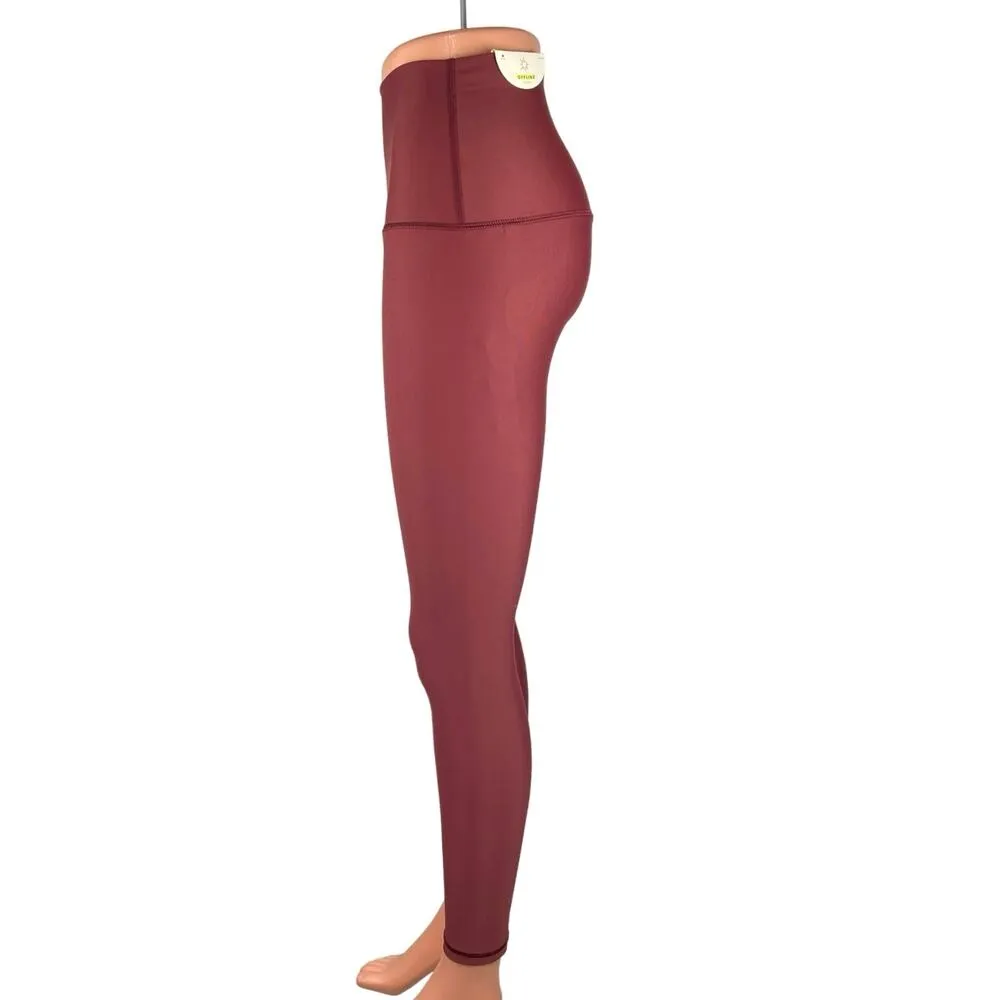 NEW Aerie Maroon Red Pull On High Waisted Ankle Yoga Leggings Workout Pants Sz M Size M - Image 2