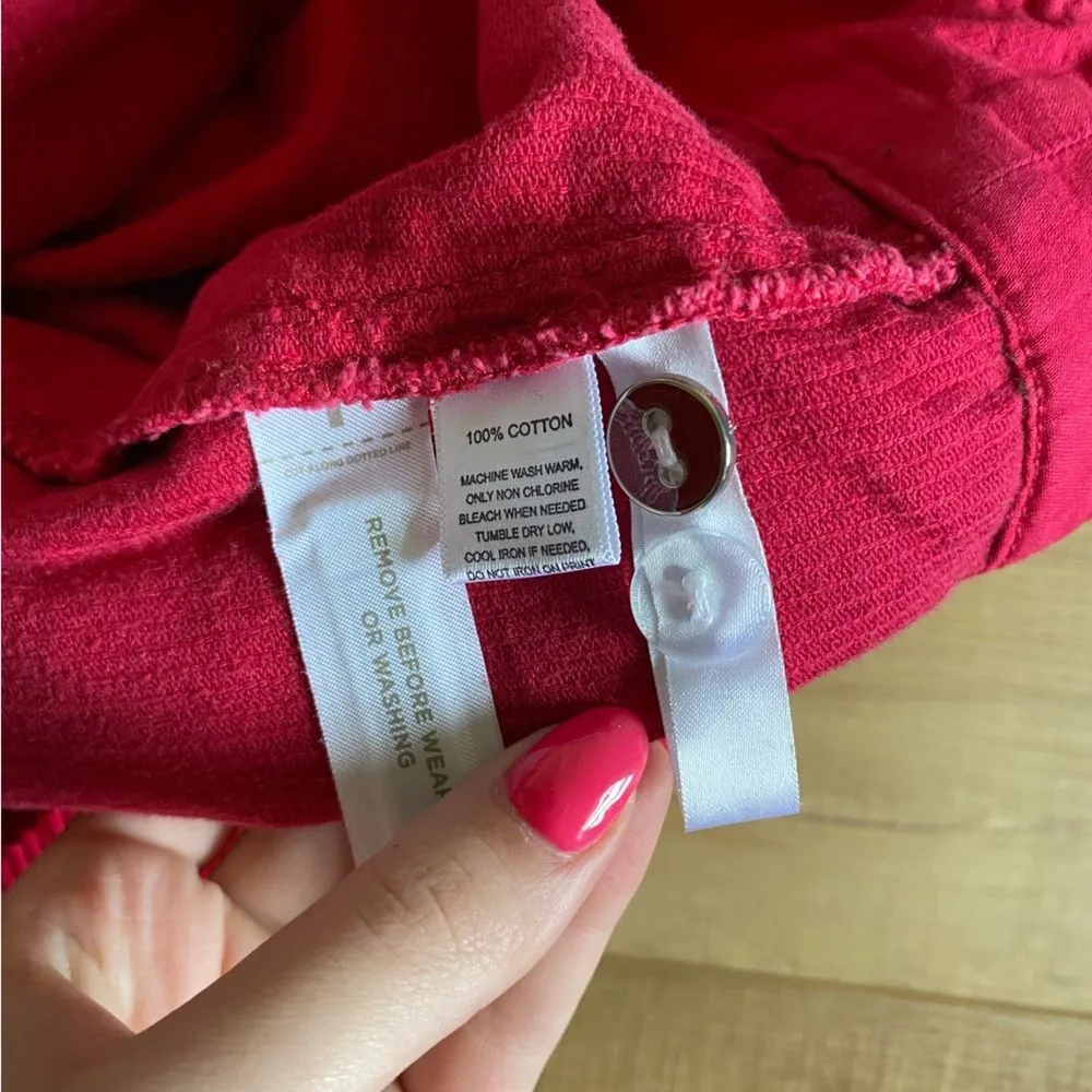 Loft Cherry Red Size 6 100% Cotton Mini Skirt Fitted - Image 6