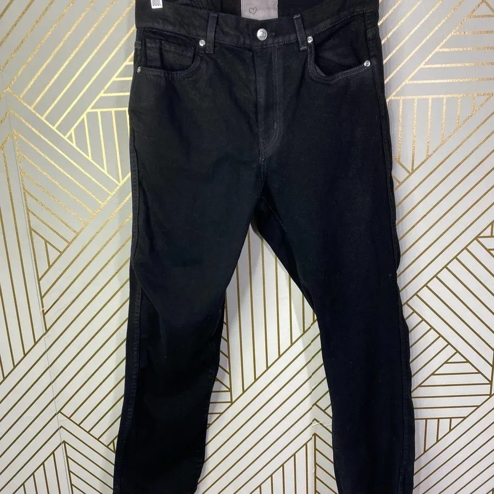 Revice Denim Black High Rise Shiny Cropped Straight Leg Jeans‎ Size US 29 - Image 7