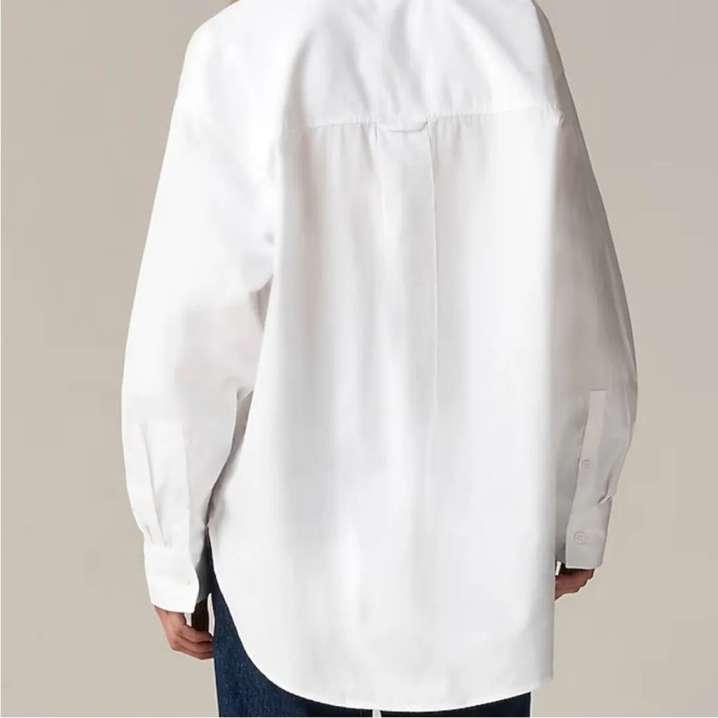 EUC J. Crew Etienne Oversized Button Down Top Poppy Red Generous Size Small - Image 12