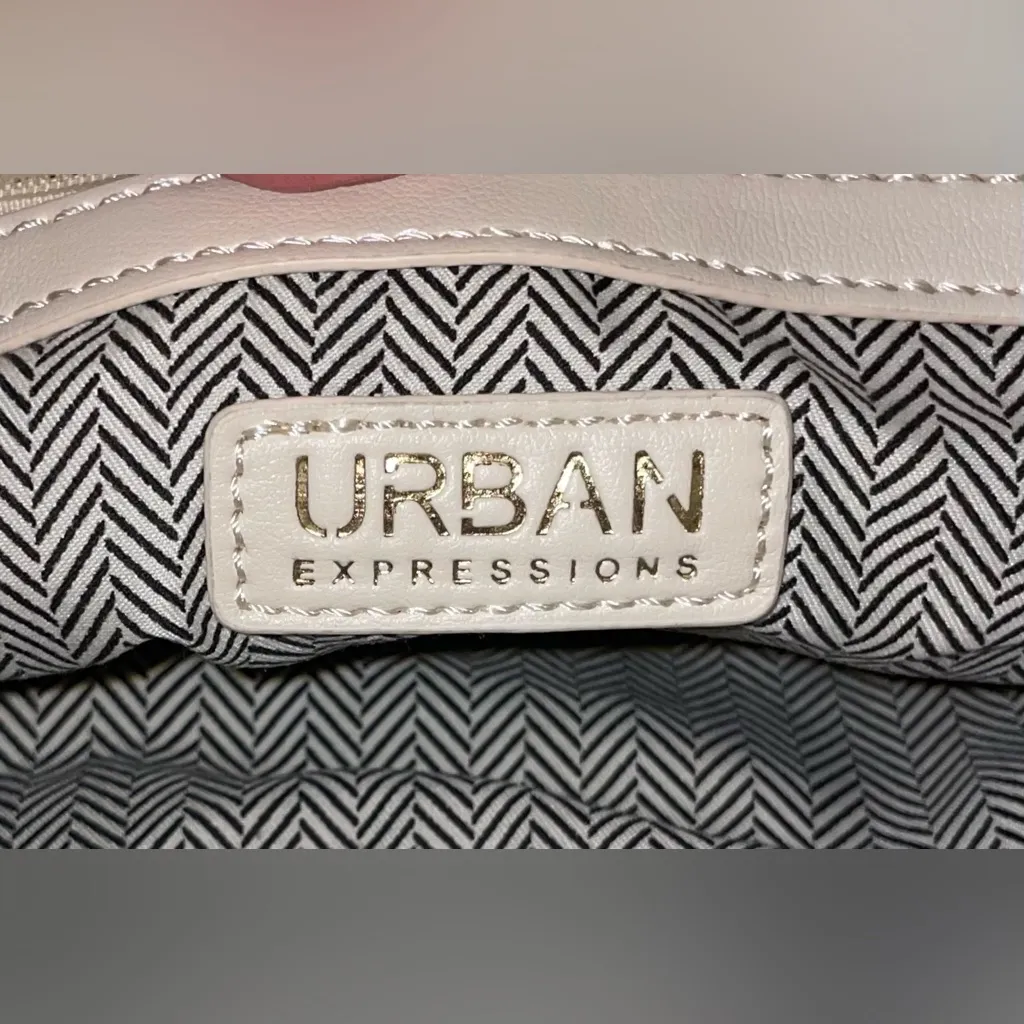 Urban Expressions NWT Knotted Pleated Oatmilk Cream Satchel Crossbody - Image 7