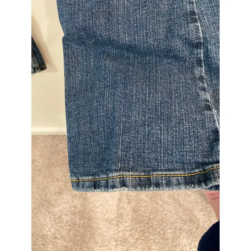 Levi's 518 Jeans Women's 3 Blue Low-Rise Superlow Bootcut 29" Inseam Distressed - Image 3