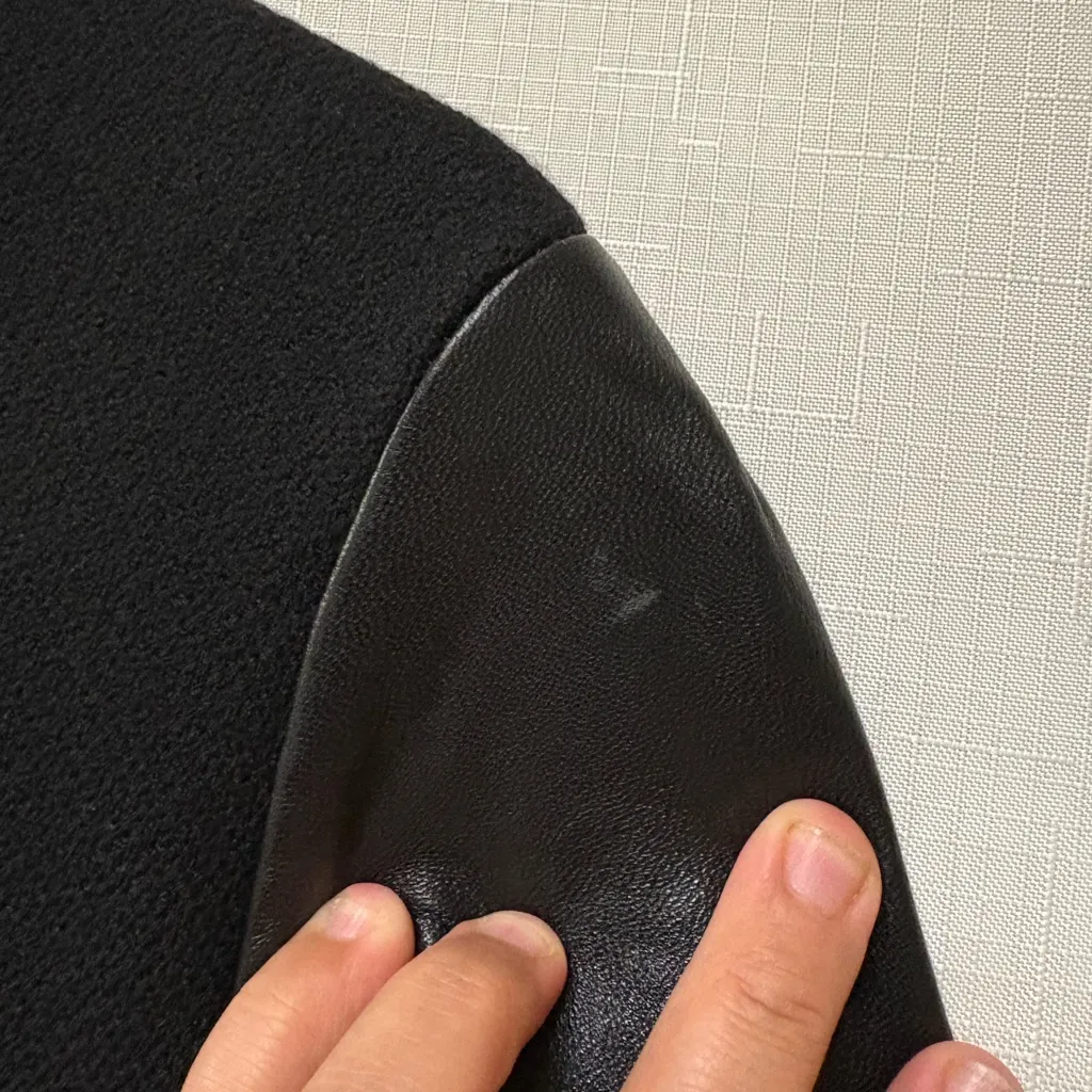 Milly 100% Lambskin Leather Sleeve,Black Jacket,Shell 80% Wool 20%Polyamide - Image 10