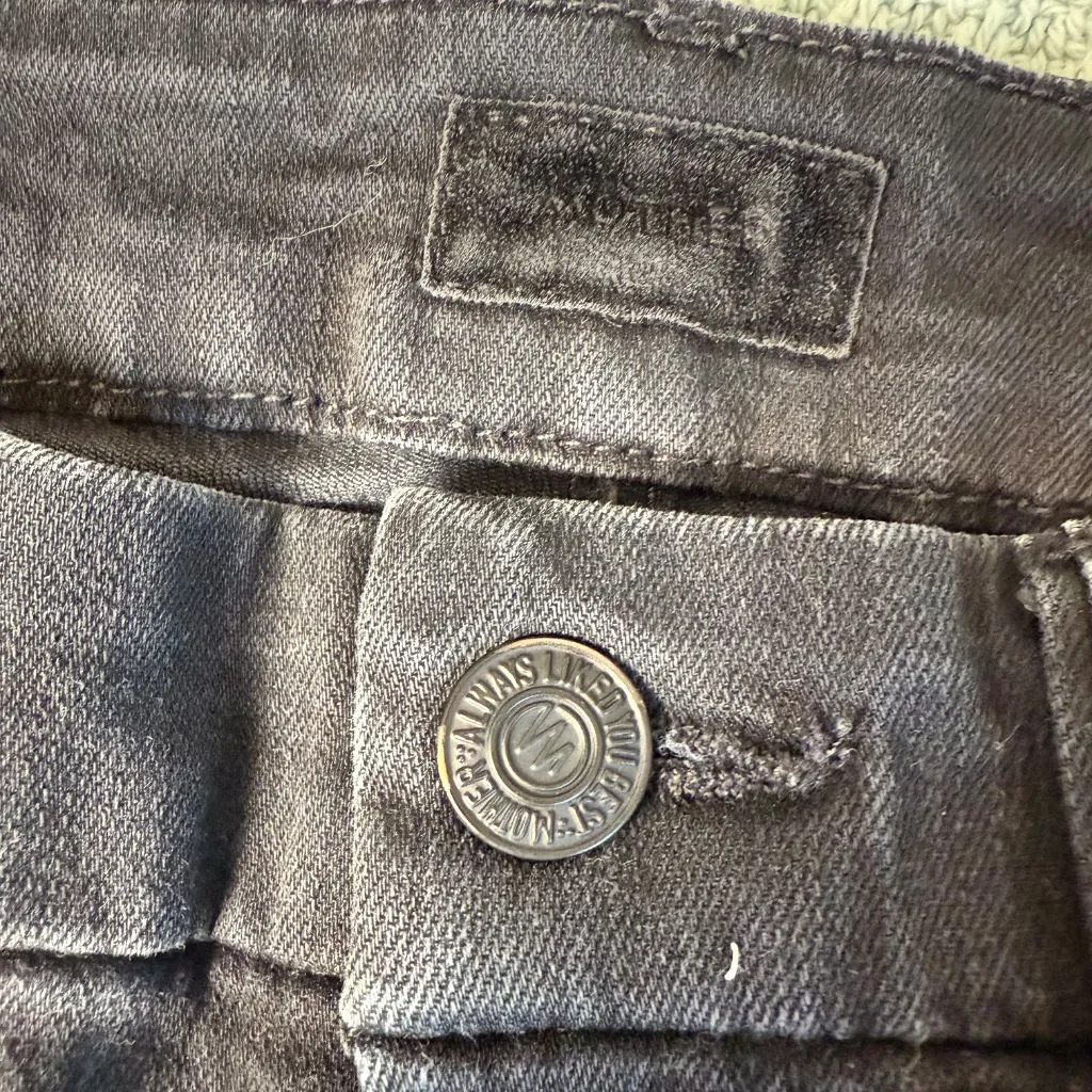 Mother Black Jeans Womens 26 HW Looker Ankle Fray Guilty Party Racer Raw Hem - Image 5