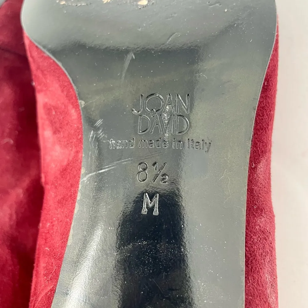 JOAN & DAVID suede burgundy shoes, made in Italy, size 8.5 - Image 11