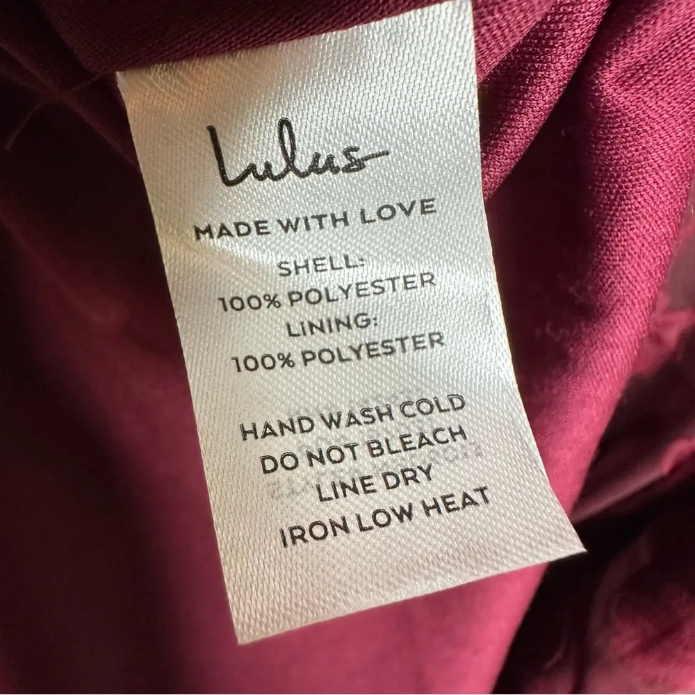 Lulus Desired Aesthetic Wine Red Floral Burnout Long Sleeve Midi Dress Size L - Image 10